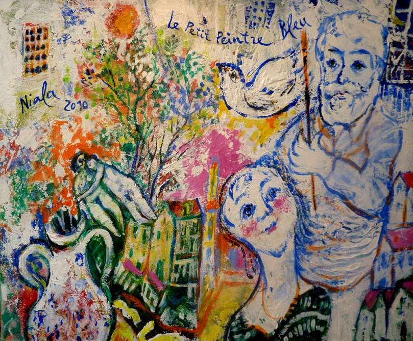 LE PETIT PEINTRE BLEU - 2010 - NIALA Acrylique sur toile 46 x 38 004