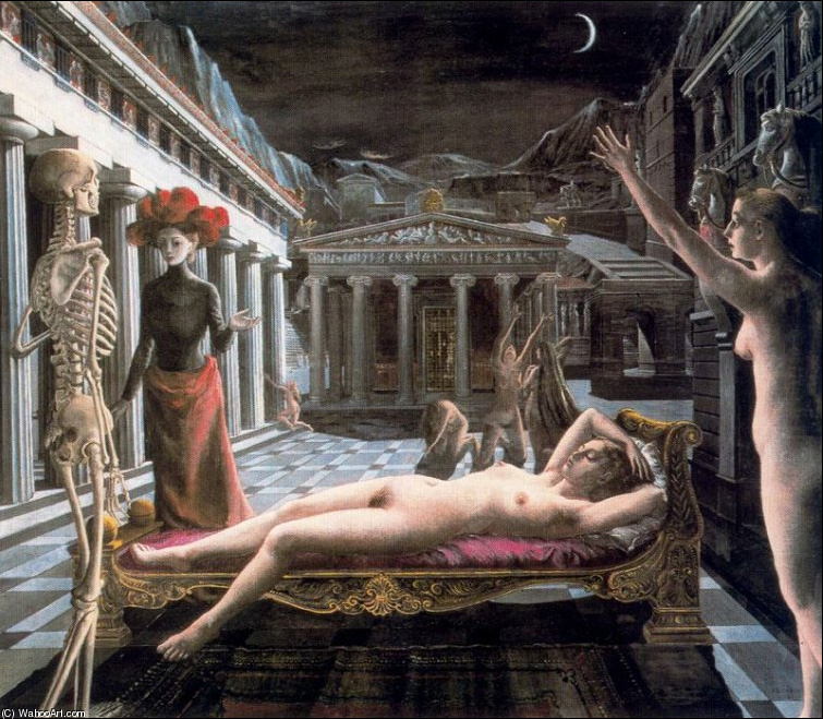 Paul+Delvaux+-+The+Sleeping+Venus+